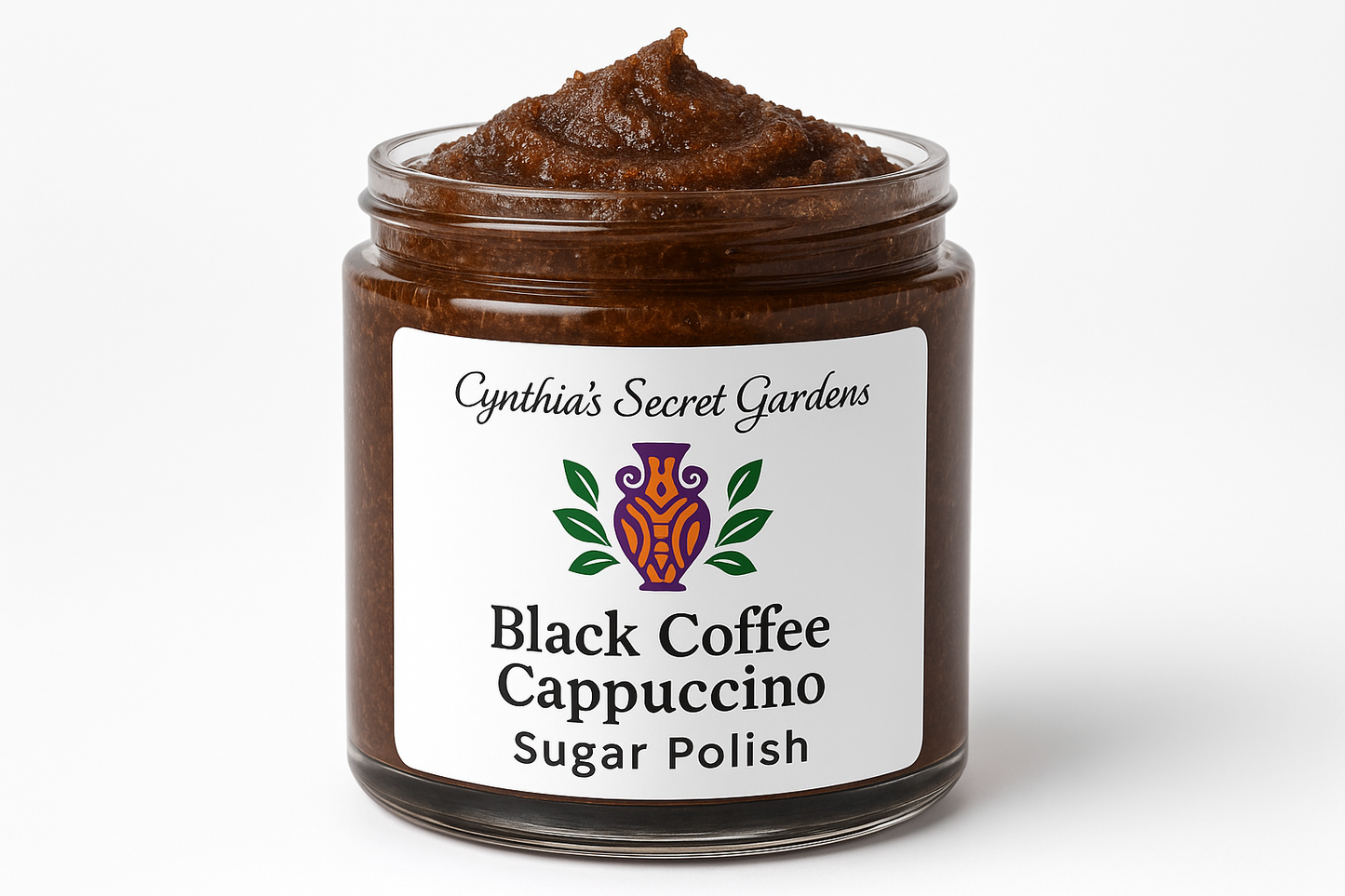 Black Coffee Cappuccino Shea Butter Sugar Polish
