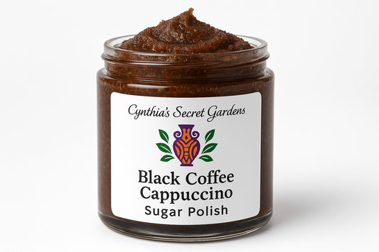 Black  Coffee Cappuccino Shea Butter Sugar Polish